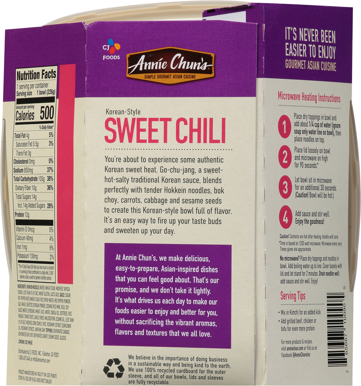 Annie Chun's Korean Sweet Chili Noodle Bowl (6x8.4 Oz)